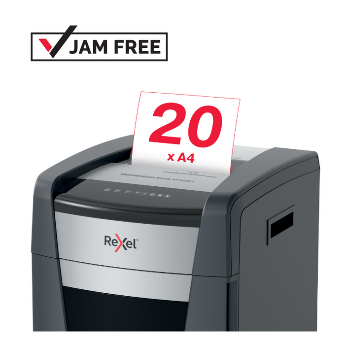 Rexel Momentum Extra XP420+ Jam Free Cross Cut Paper Shredder