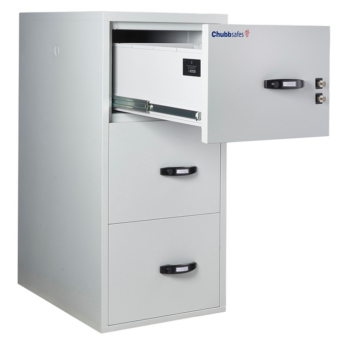 Chubb Safes Profile NT Fire Resistant Document Protection Cabinet Model NT 120 31" 3 Dr With 3 Drawers